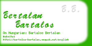 bertalan bartalos business card